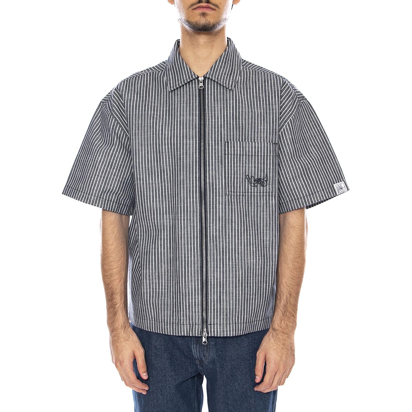 Raw Instinct Shirt Navy -- Camicia Maniche Corte con Zip Blu VN000R97 D3A1 VANS 