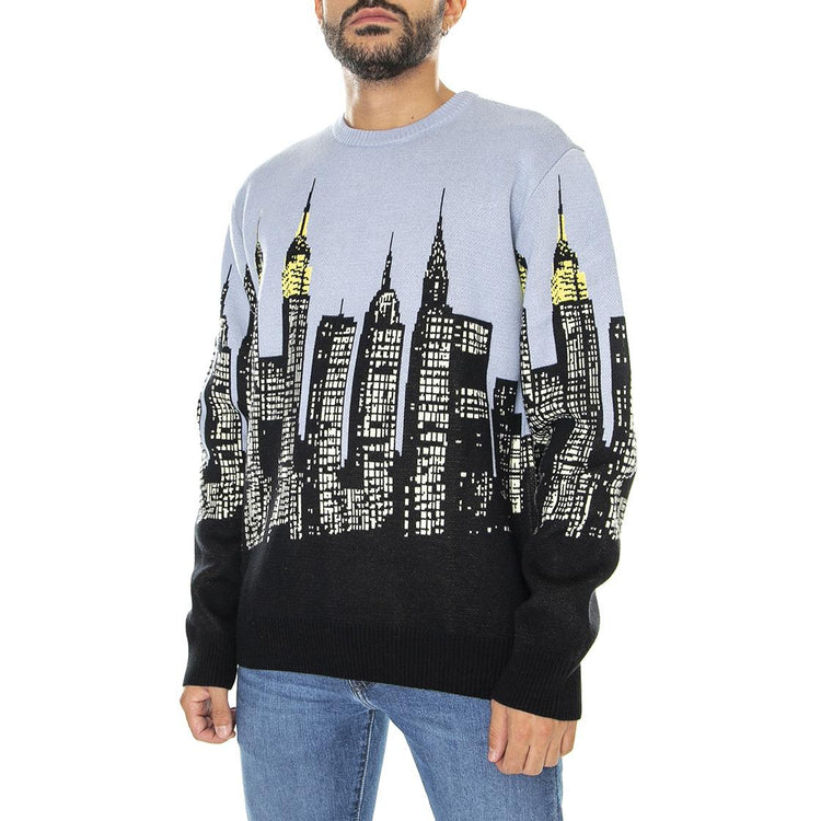 Skyline Crew Sweater Light Blue - Maglione Girocollo Uomo Multicolore KN00387-LBLUE  HUF 