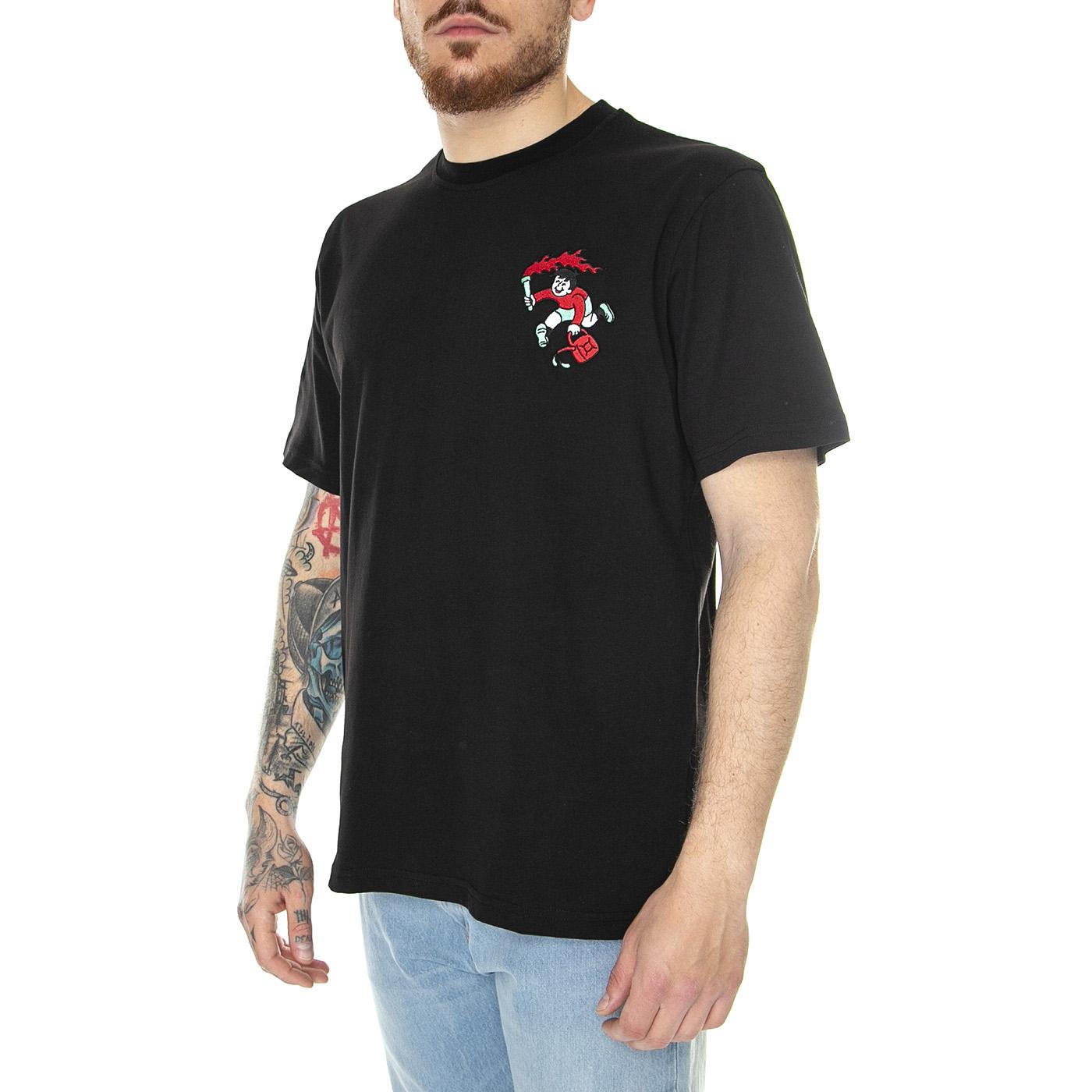 Rebel Boy T-Shirt Black - Maglietta Girocollo Uomo Nera TSH0372BLK  DOOMSDAY 