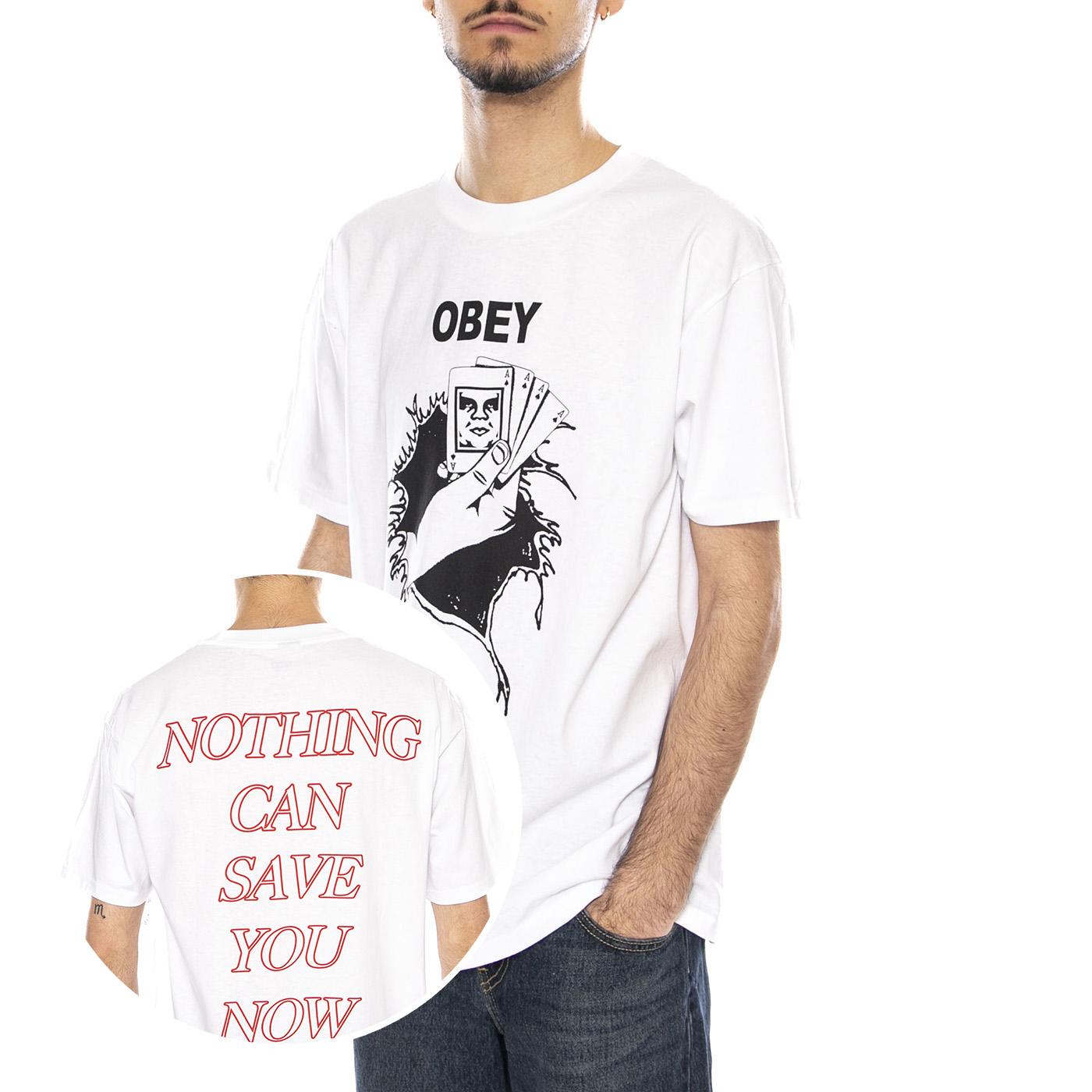 Obey Nothing Can Save You Maglietta -- Maglietta Uomo Bianca 165264200 WHT OBEY 