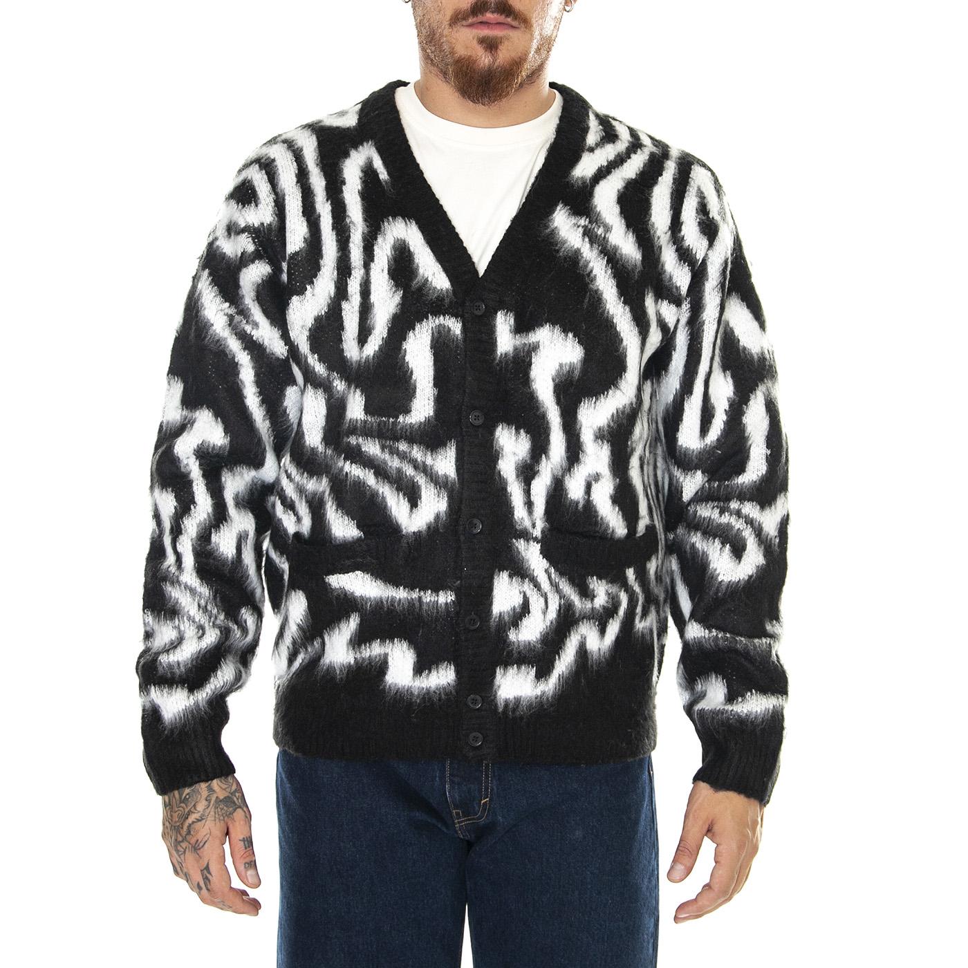 M' Pally Cardigan Black / Multi - Cardigan Uomo Nero / Multicolore 151010034-BKM  OBEY 